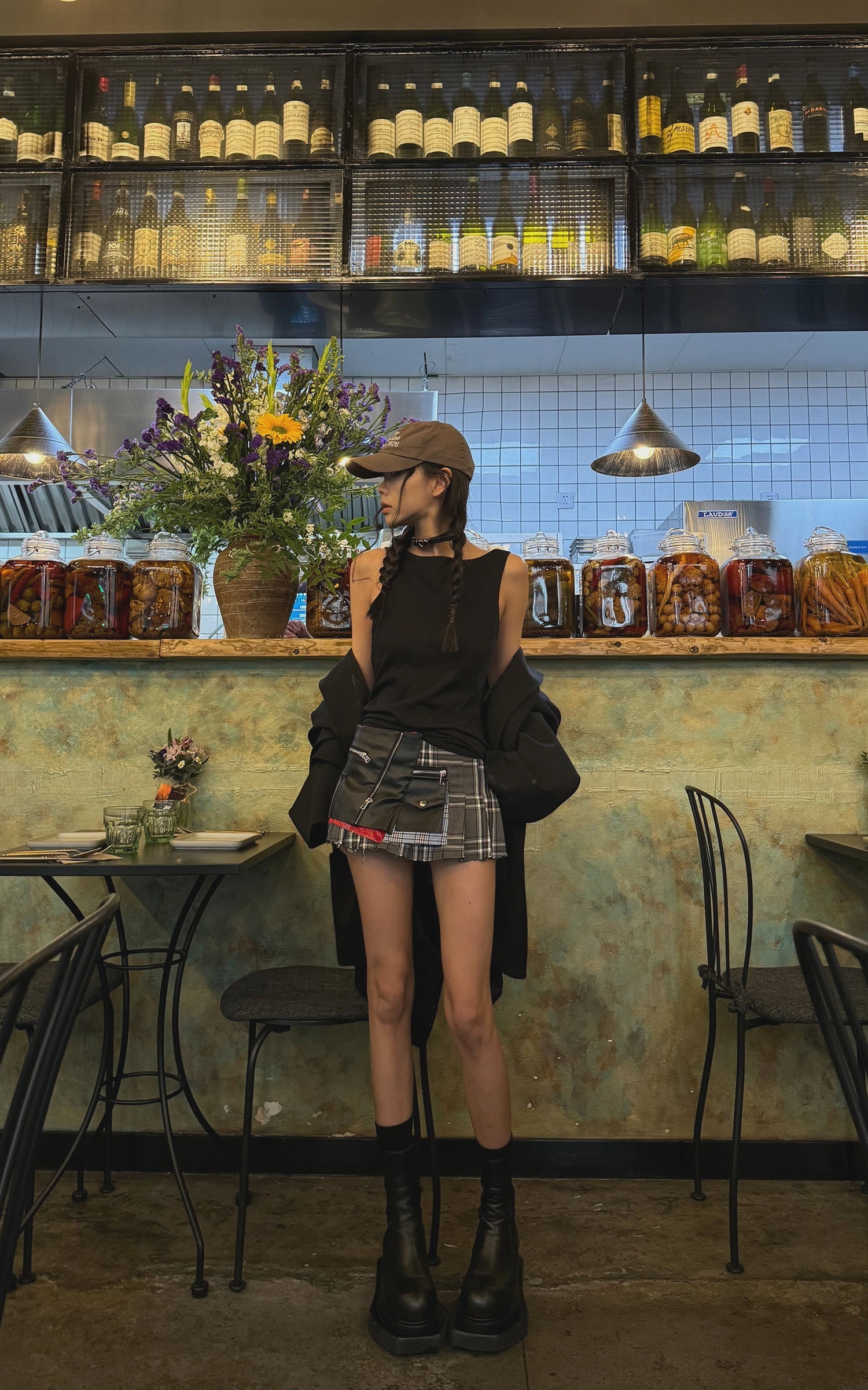 <tc>WARDEN EDGE</tc> Minigonna a quadri patchwork con dettaglio tasca