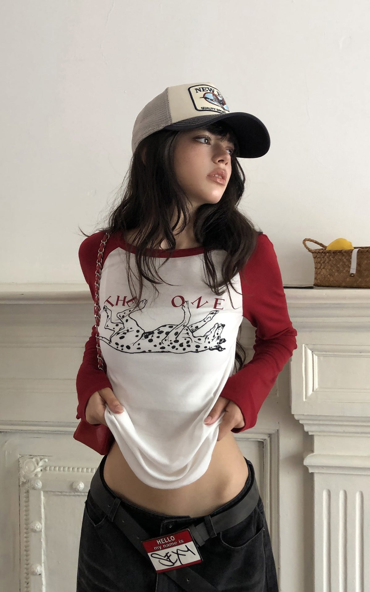 <tc>WARDEN EDGE</tc> Top de manga larga raglán con gráfico de dálmata