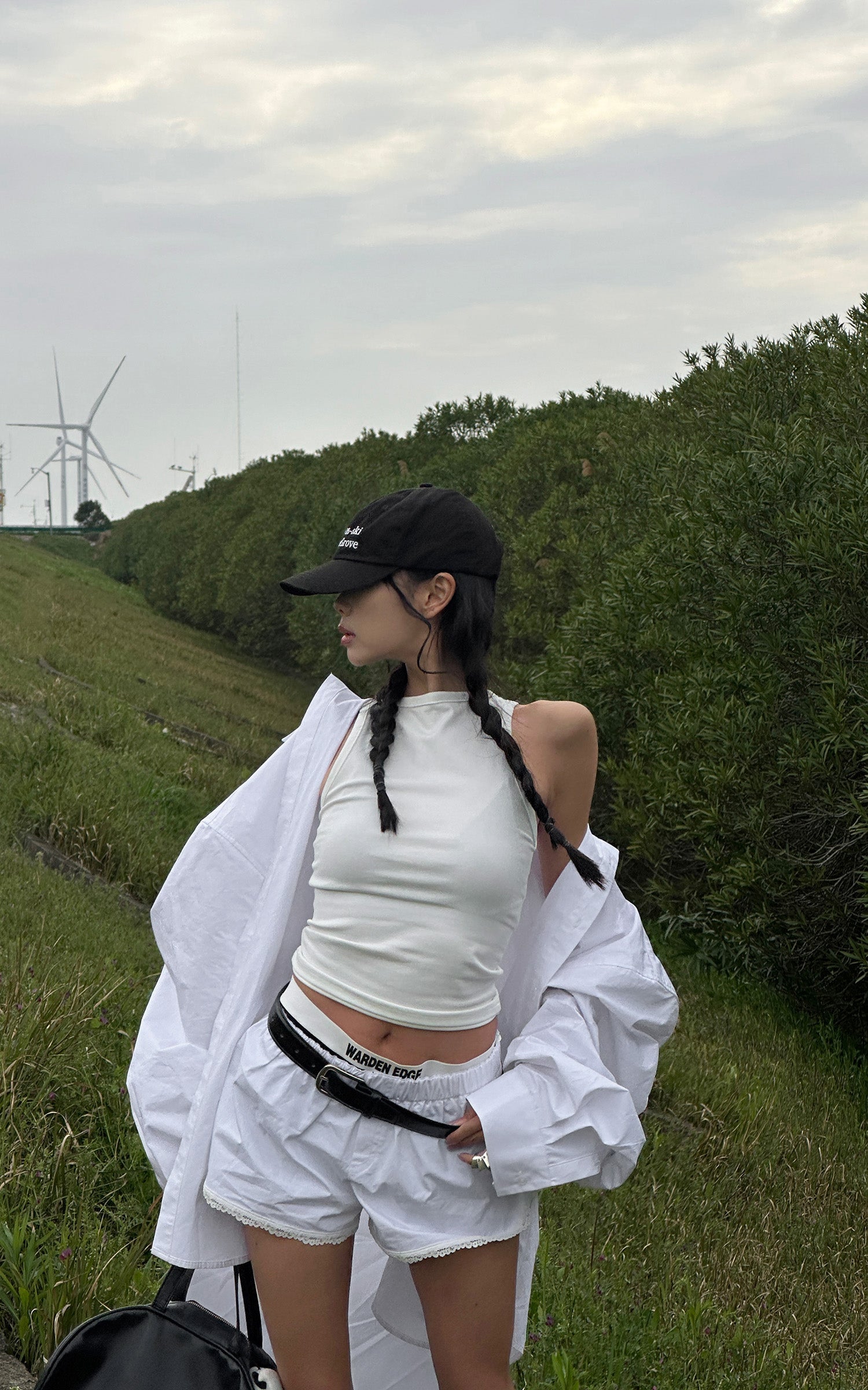 WARDEN EDGE Oversized Shirt & Lace Trim Shorts Set