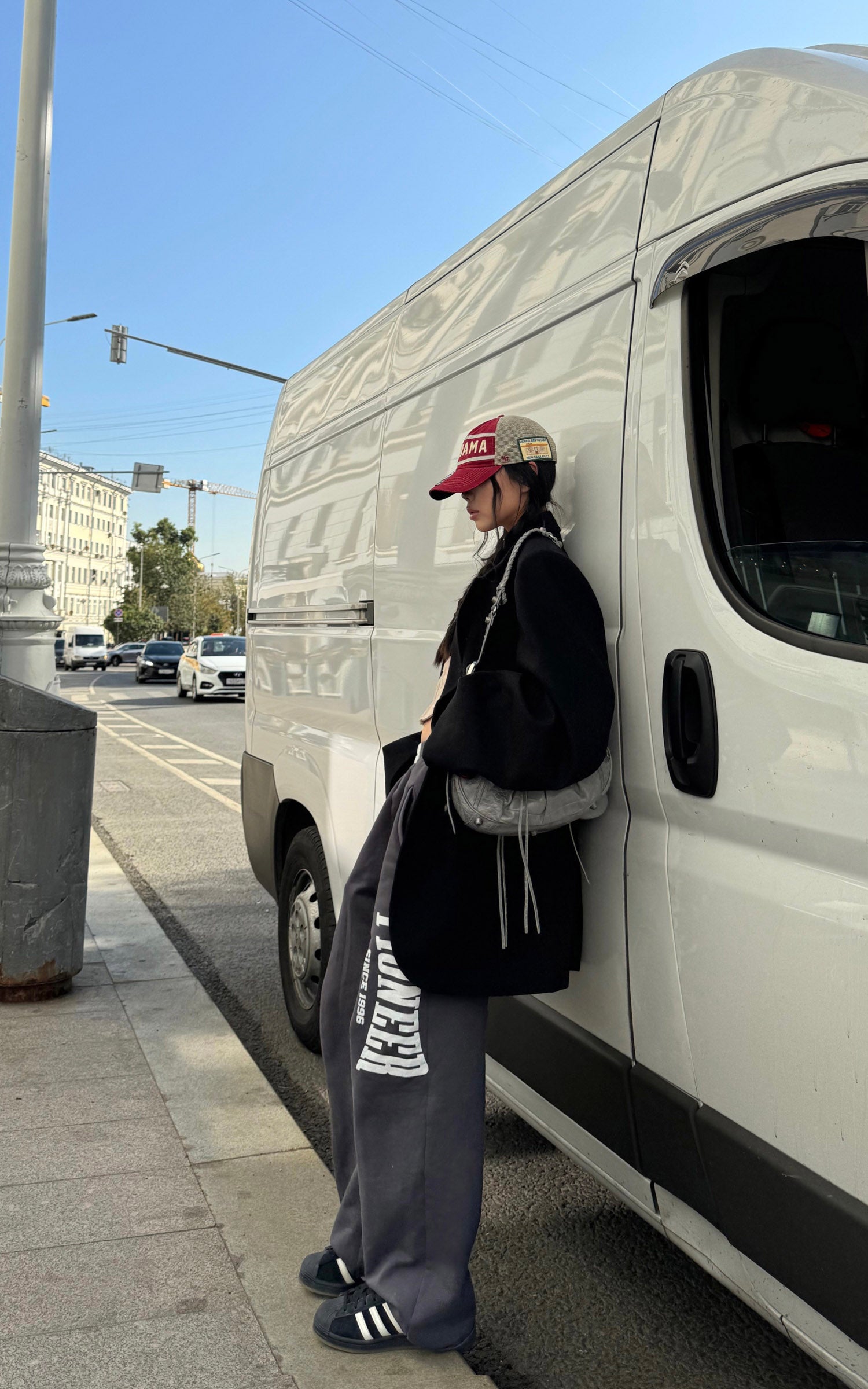 <tc>WARDEN EDGE</tc> レトロレタープリントバギースウェットパンツ