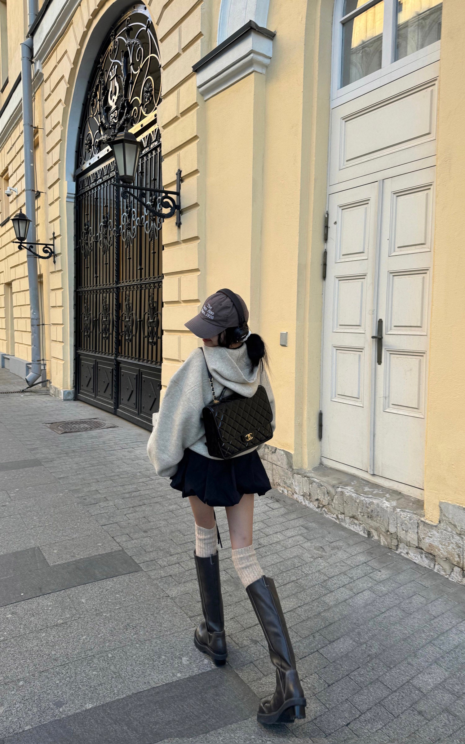 WARDEN EDGE ブラックミニスカート XS WARDEN EDGE Black Flower Bud Mini Skirt
