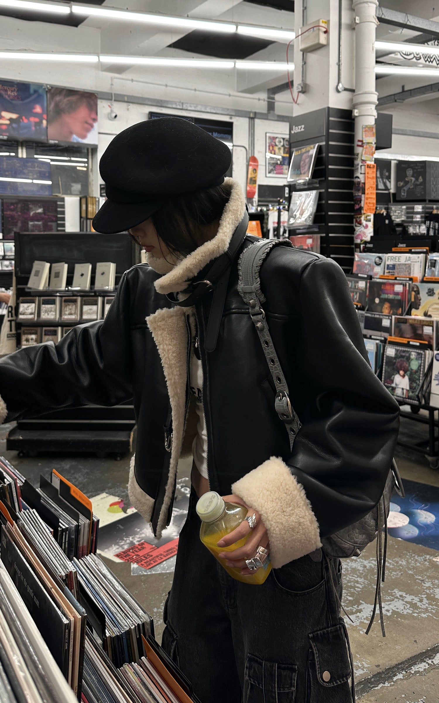 <tc>WARDEN EDGE</tc> Giacca in ecopelliccia e pelle