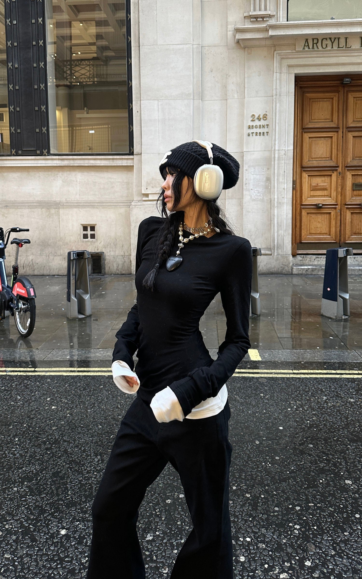 <tc>WARDEN EDGE</tc> Haut noir à manches longues à deux couches