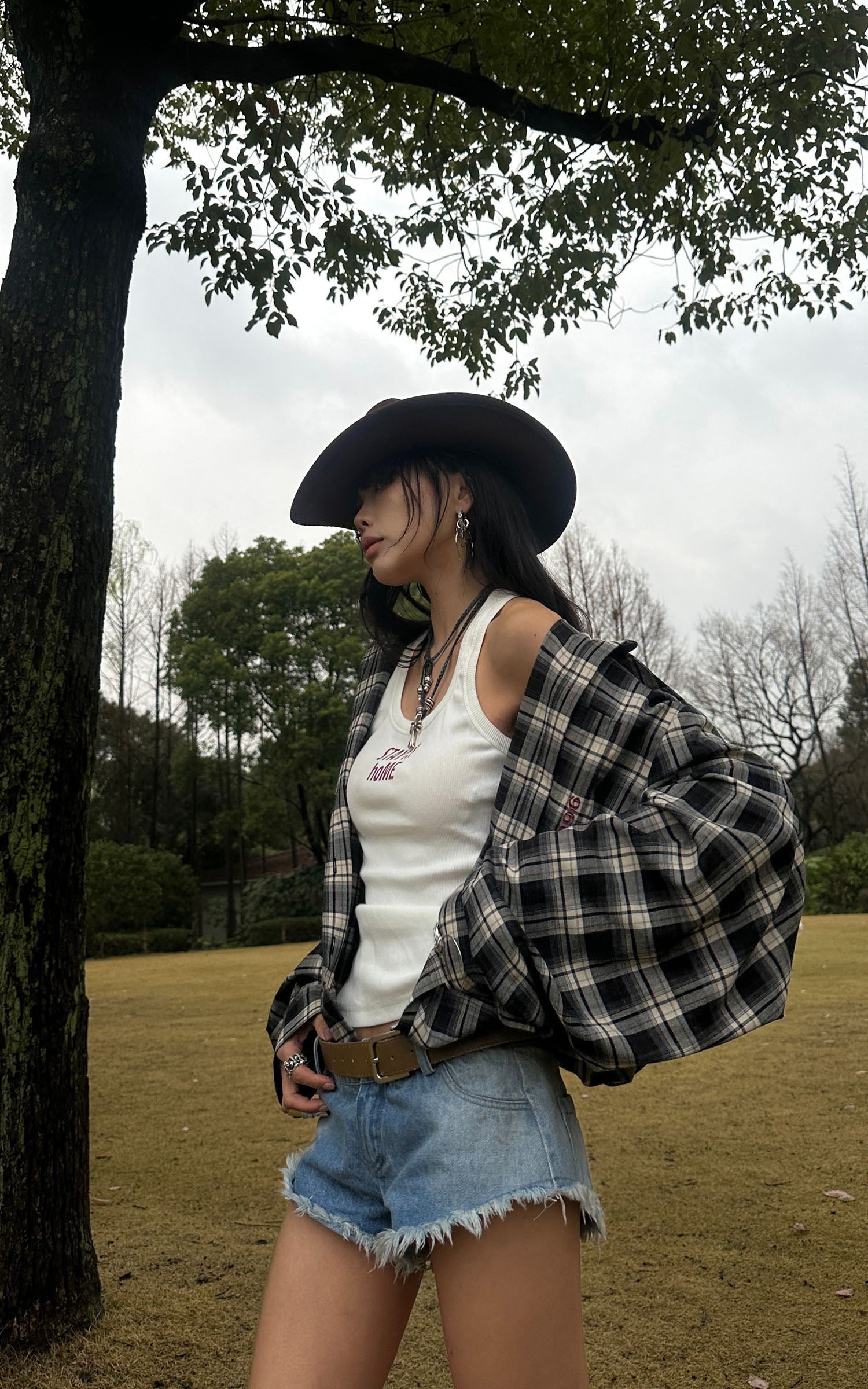 WARDEN EDGE Deconstructed Plaid Shirt