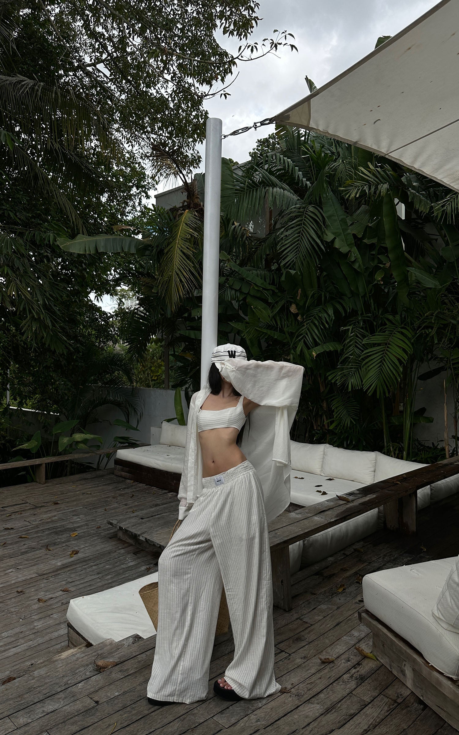 <tc>WARDEN EDGE</tc> ストライプワイドレッグパンツ