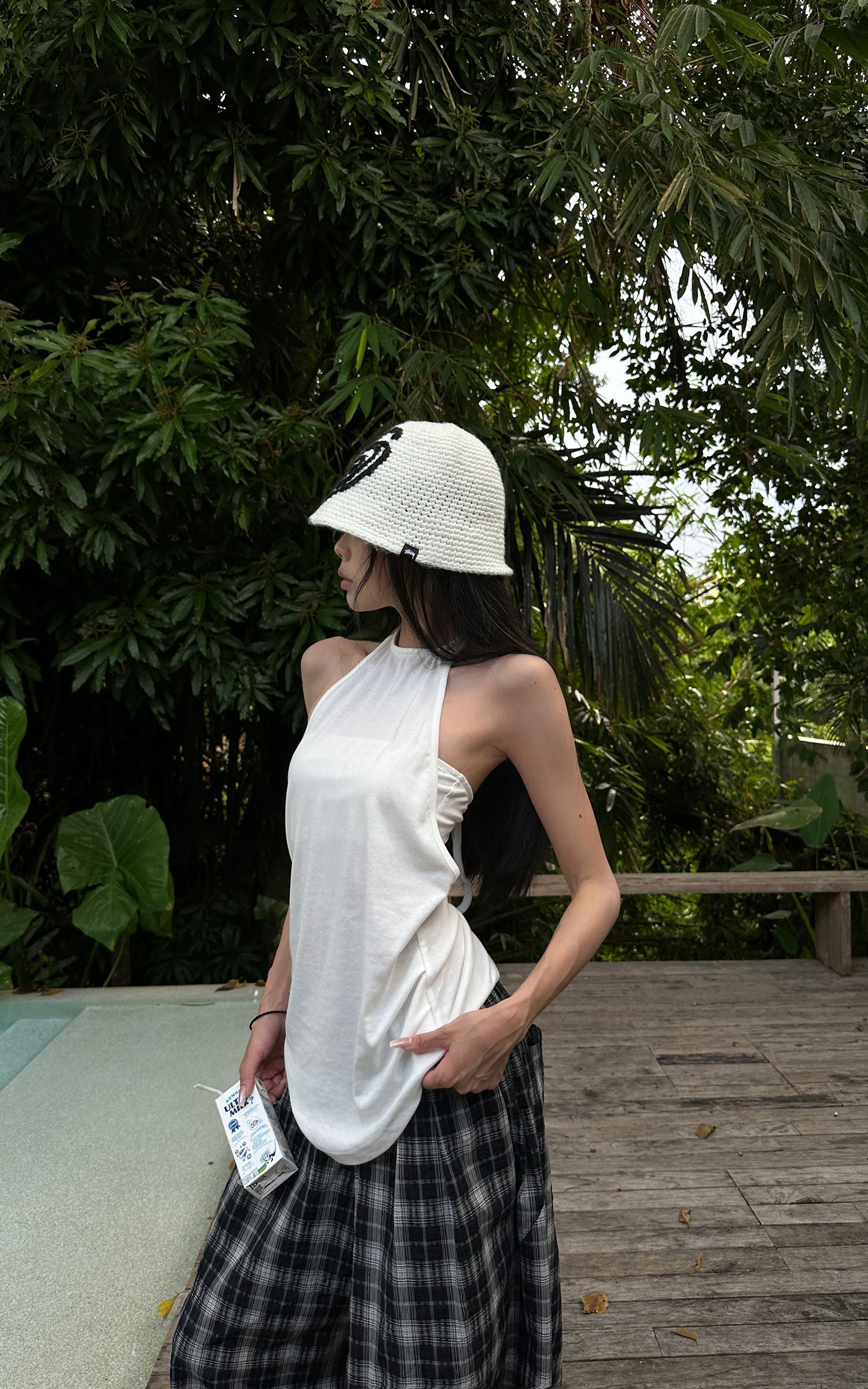 WARDEN EDGE Halter Neck Layered Crop Top Set