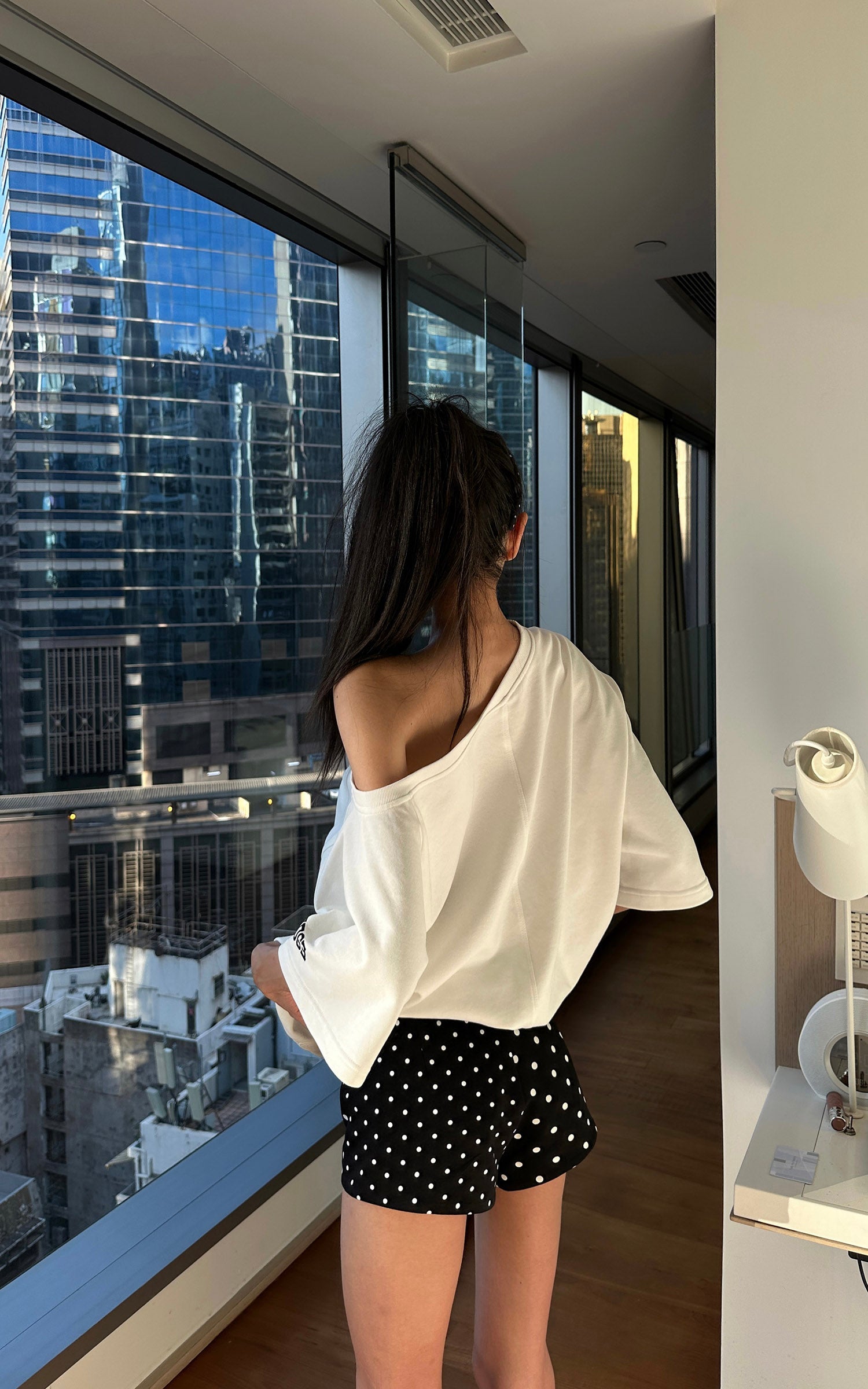 <tc>WARDEN EDGE</tc> Shorts con stampa a pois mista e coulisse con taglio grafico