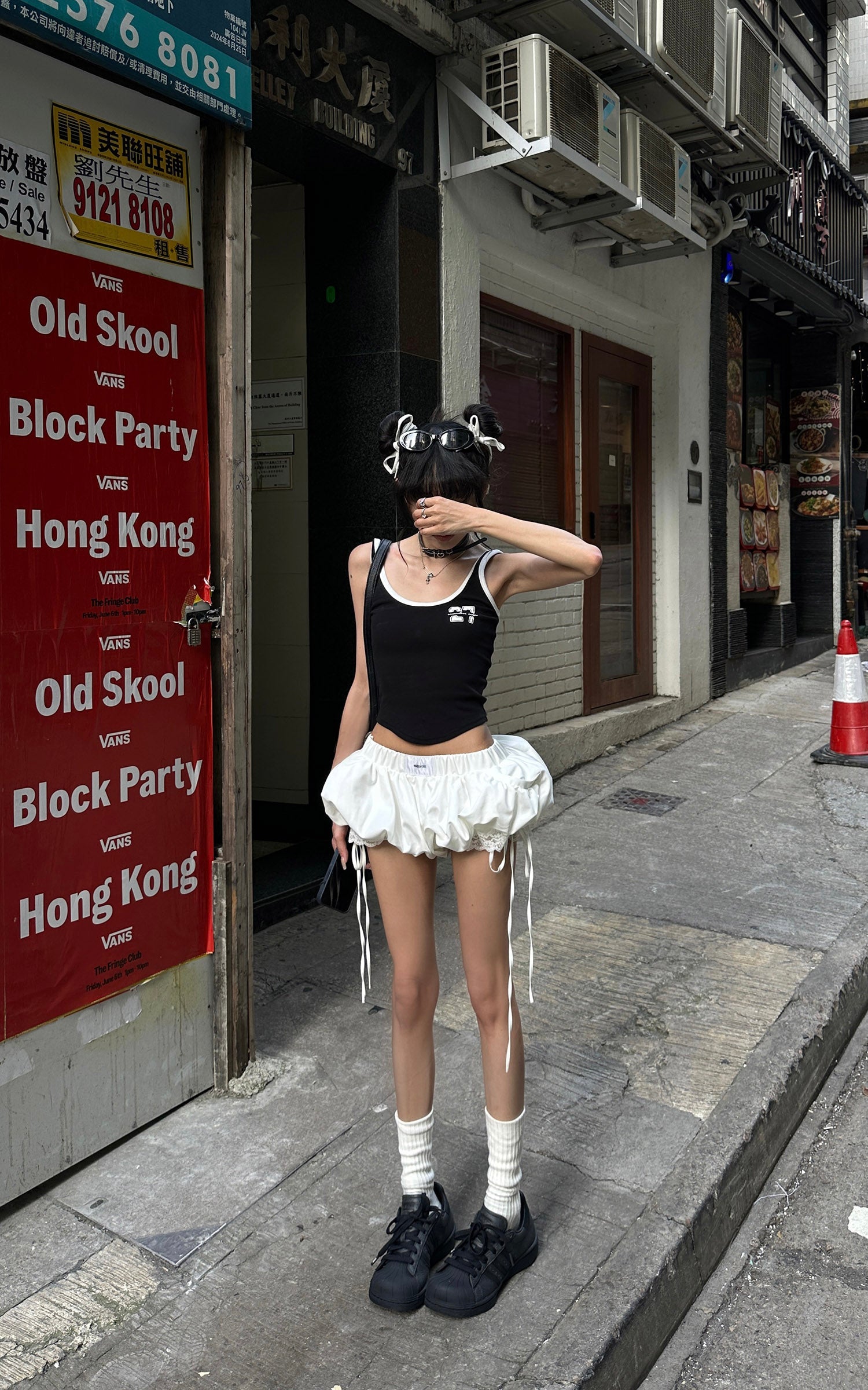 <tc>WARDEN EDGE</tc> Pantalones cortos tipo globo con encajes y cordones ajustables