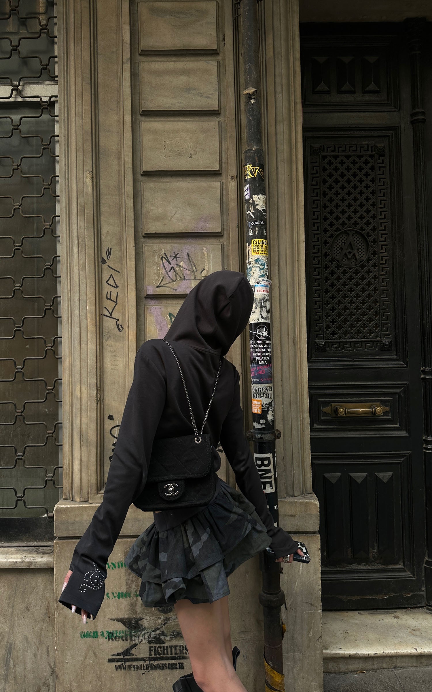 WARDEN EDGE Camo Layered Mini Skirt with Built-in Shorts