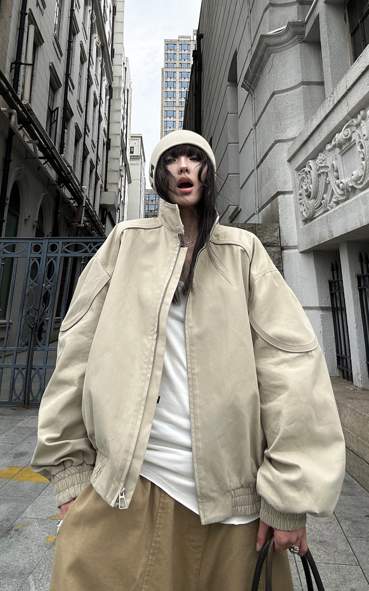 WARDEN EDGE Minimal Zip Jacket with Structured Collar