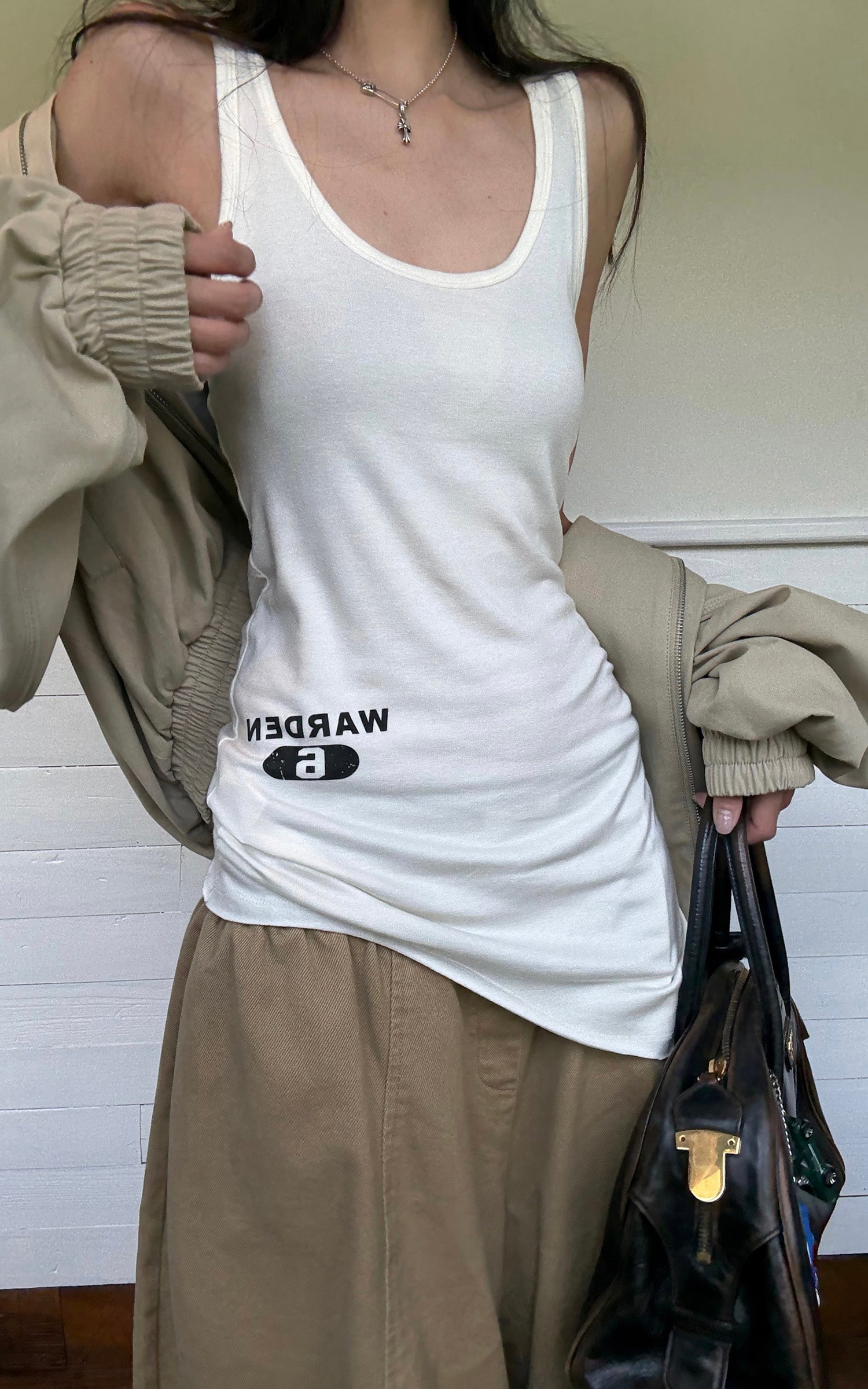 WARDEN EDGE Asymmetric Tank Top with Back Strap