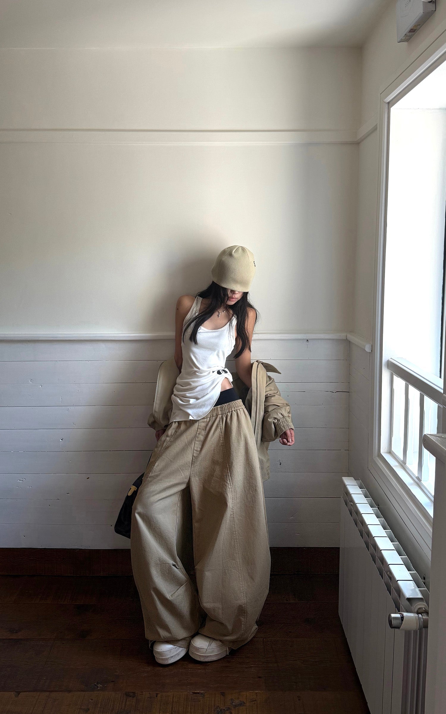 WARDEN EDGE Wide-Leg Pants with Layered Waistband