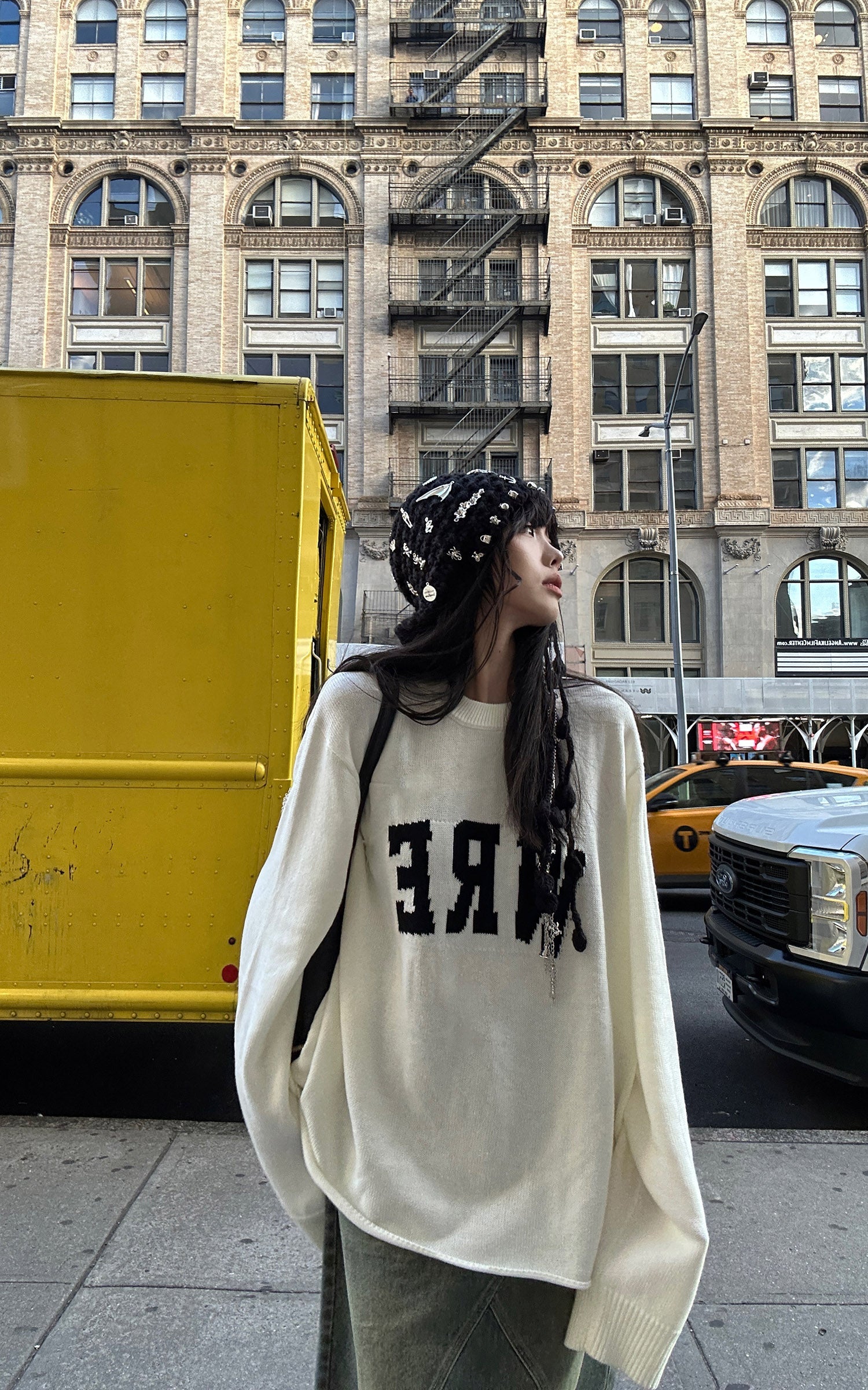 <tc>WARDEN EDGE</tc> Pull en maille oversize avec logo WRE audacieux et effet usé