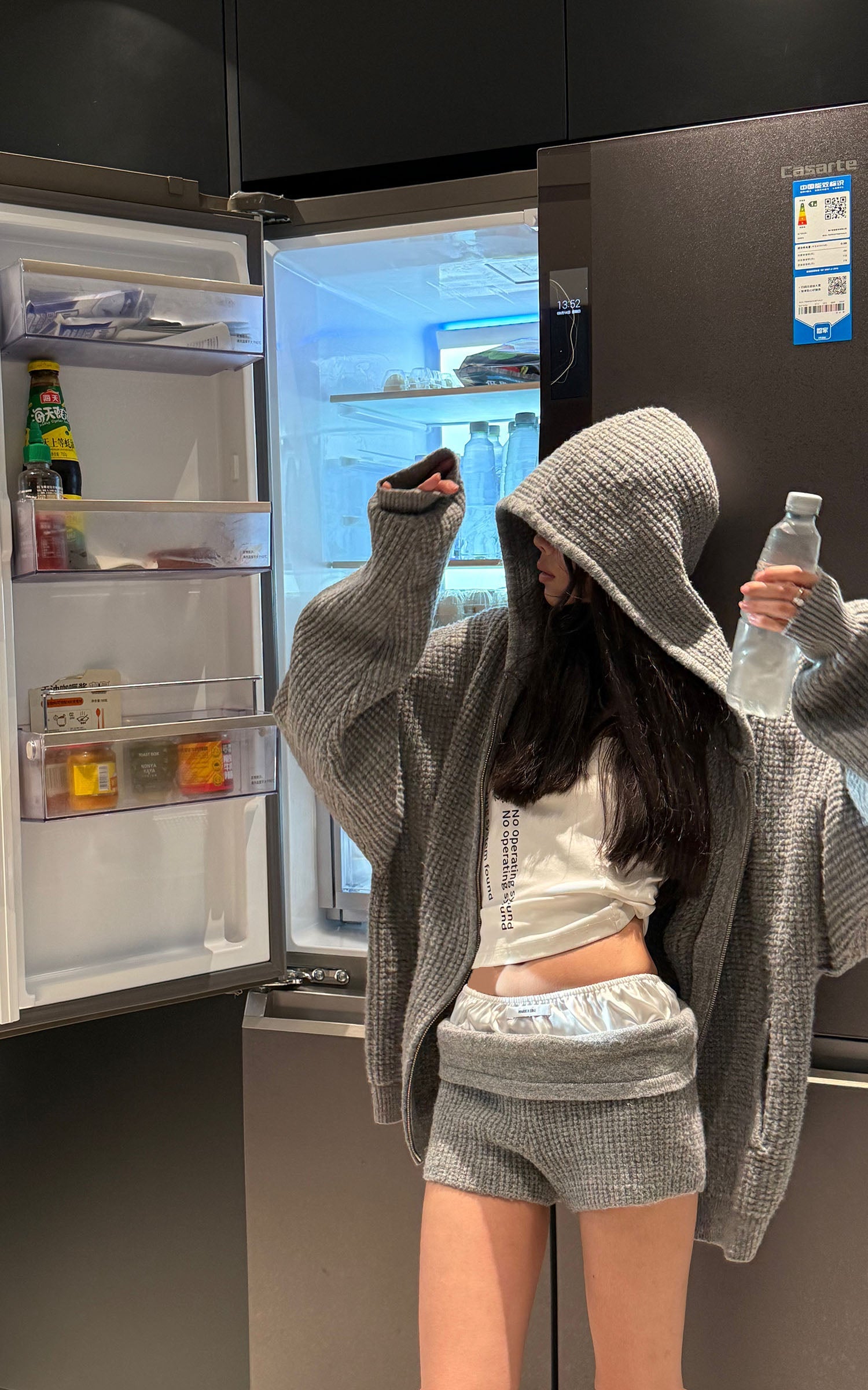 WARDEN EDGE Textured Knit Hoodie and Shorts Set