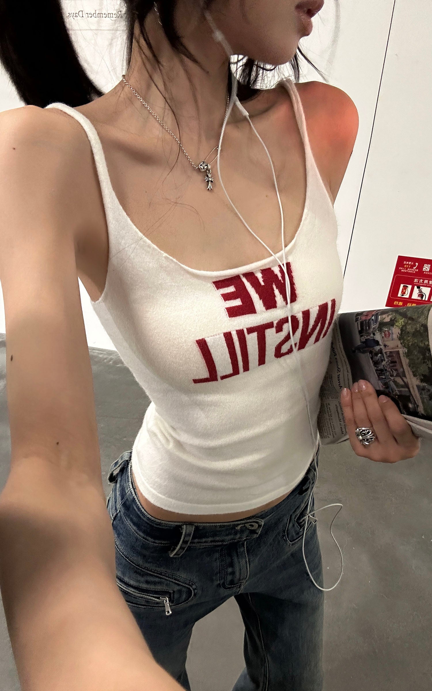 WARDEN EDGE Textured Knit Tank Top with “WE INSTILL” Jacquard Logo