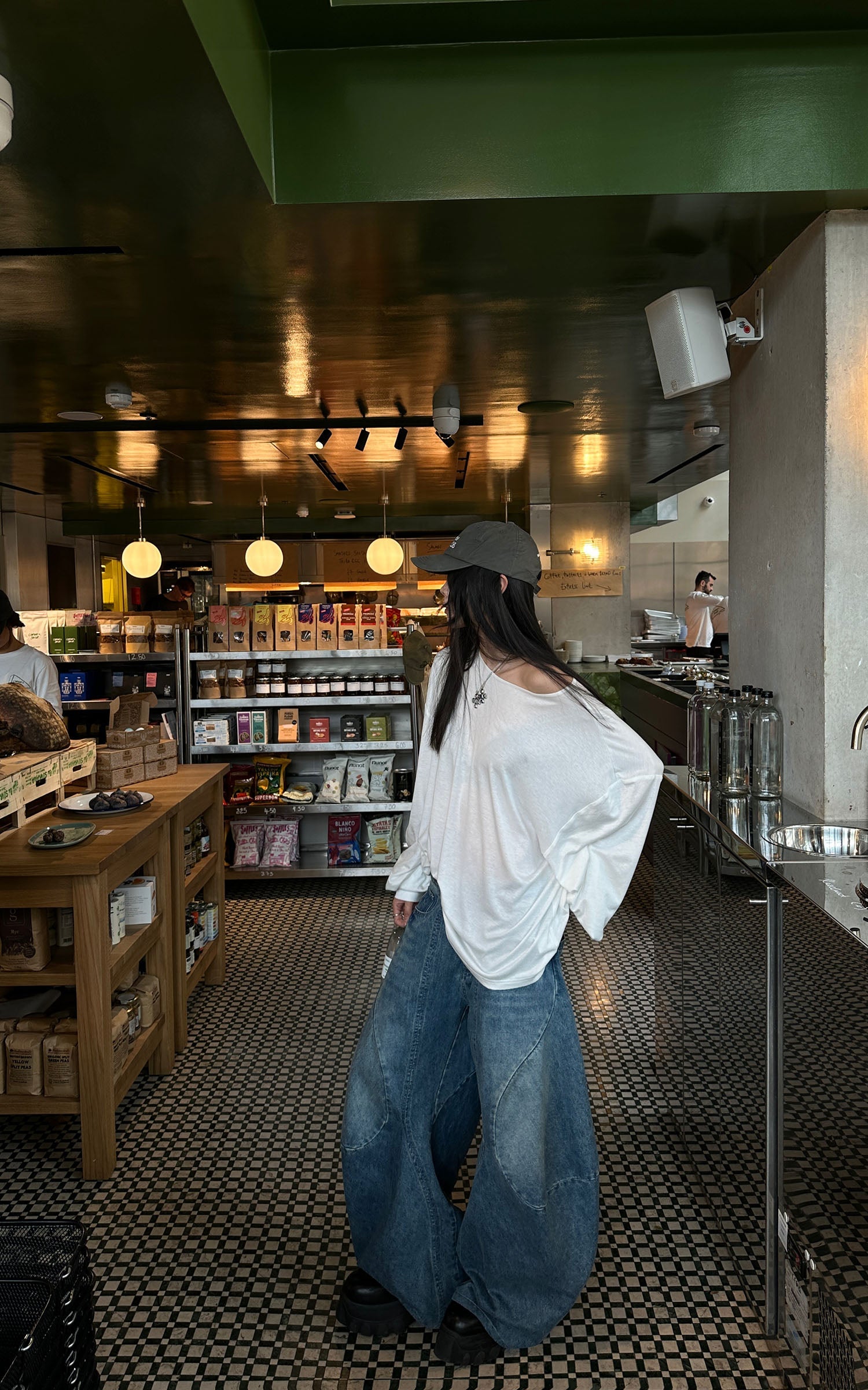 WARDEN EDGE Wide-Leg Curved Panel Denim Pants