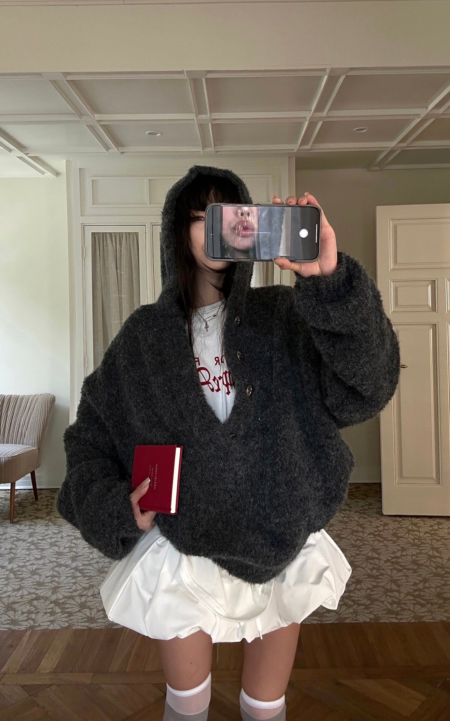 WARDEN EDGE Hooded Textured Knit Jacket