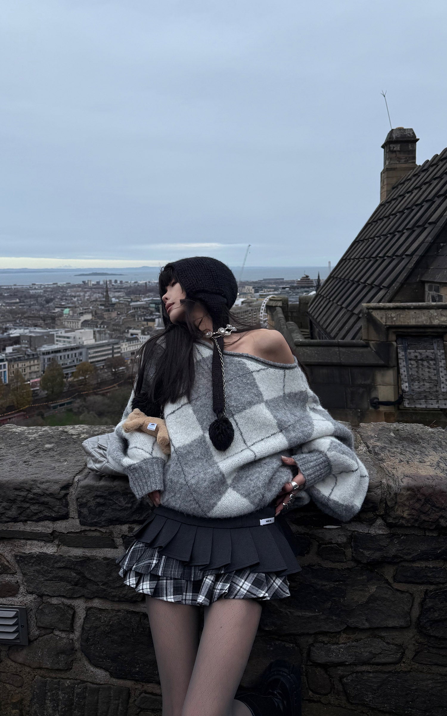 WARDEN EDGE Layered Pleated Mini Skirt