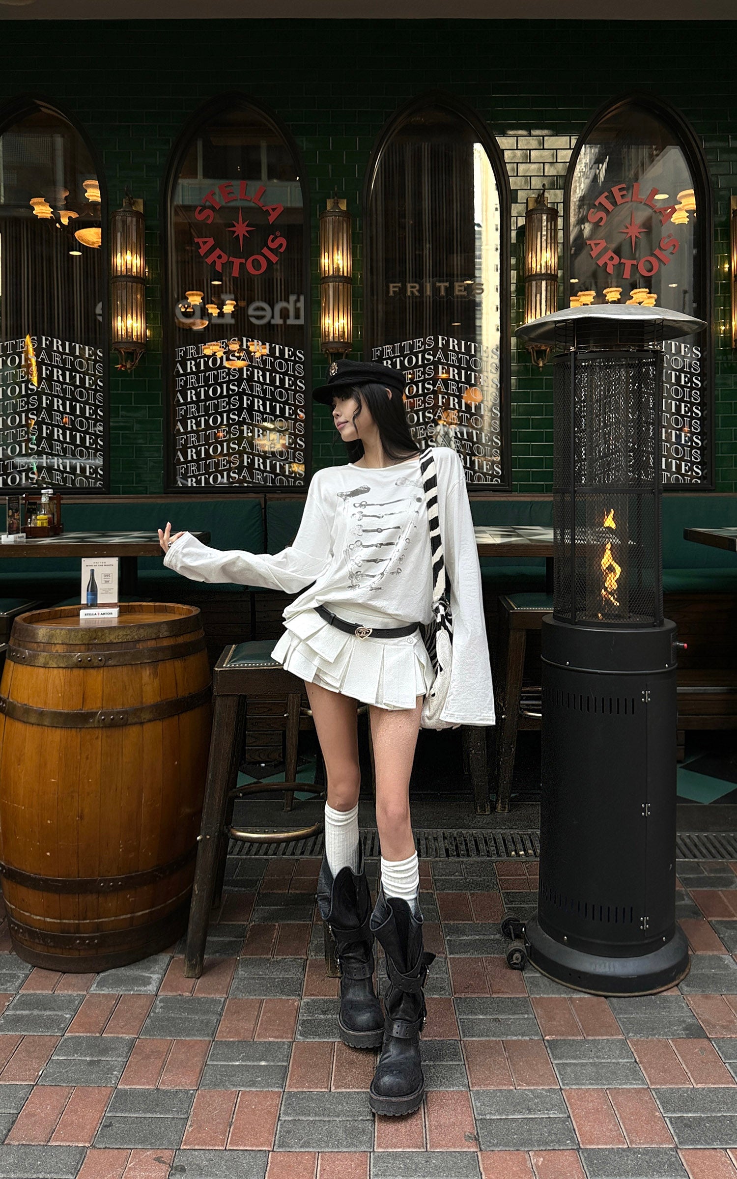 WARDEN EDGE Low-Rise Layered Pleated Mini Skirt