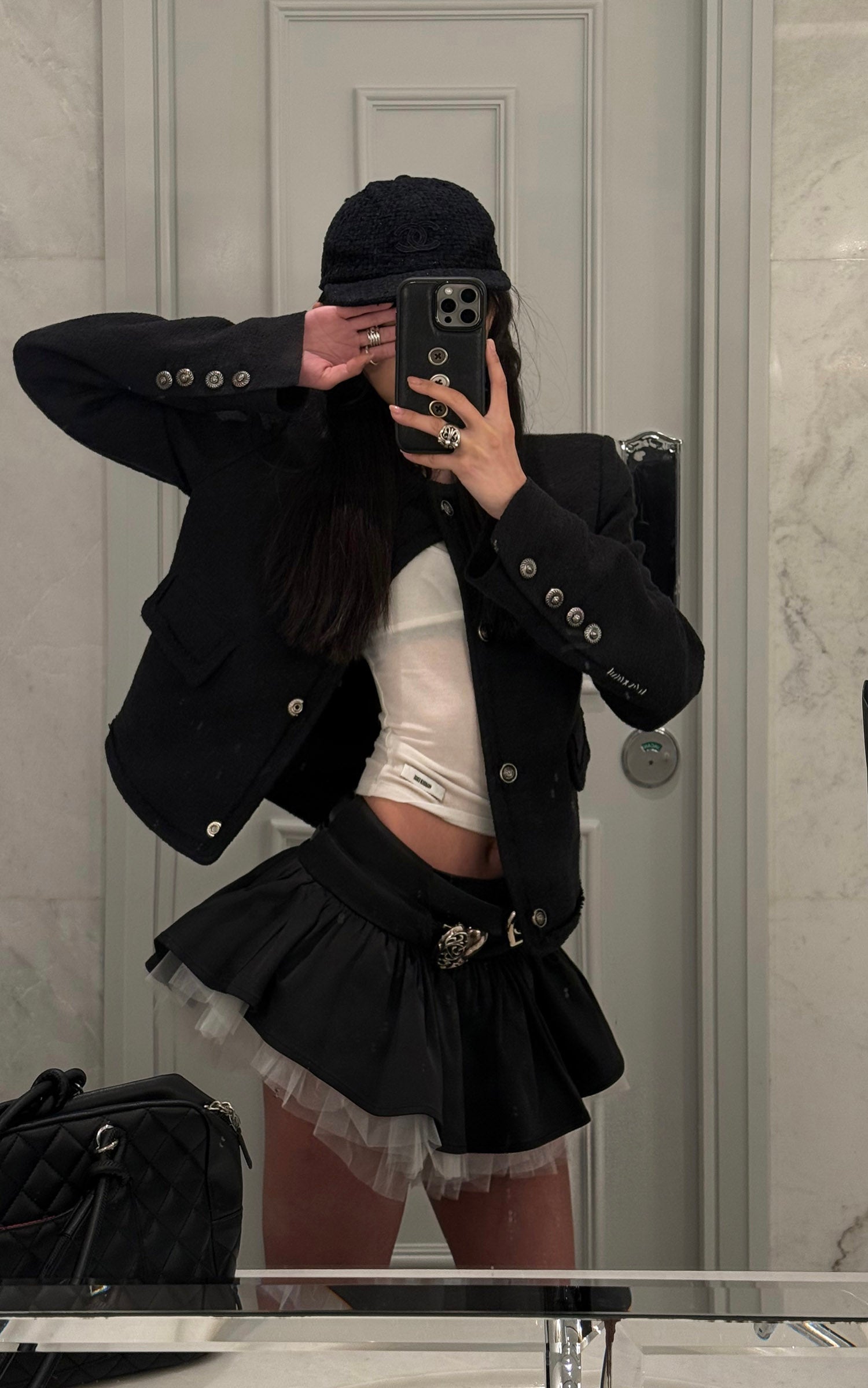 WARDEN EDGE Layered Tulle Panel Mini Skirt