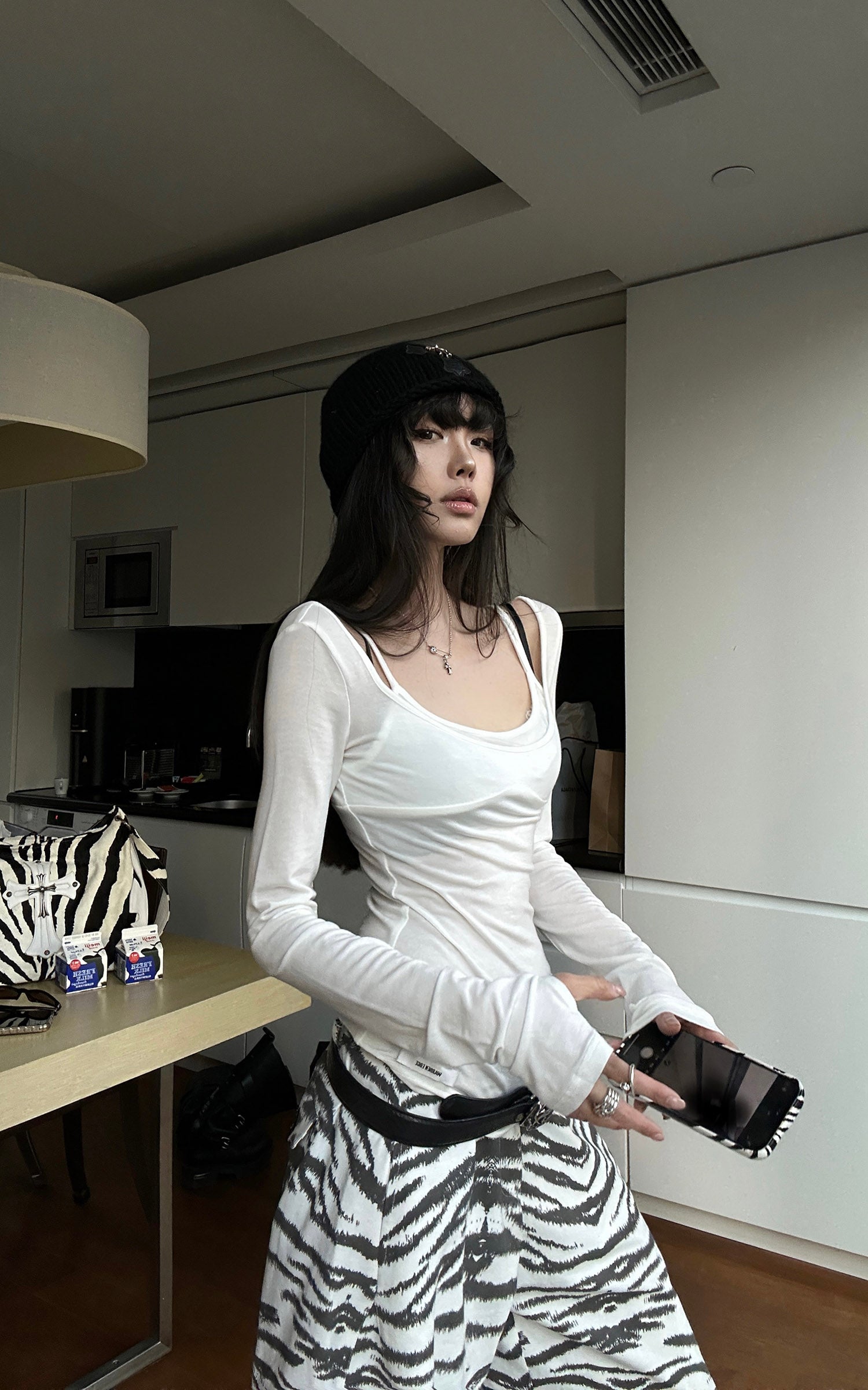 WARDEN EDGE Layered Illusion Fitted Long Sleeve T-Shirt