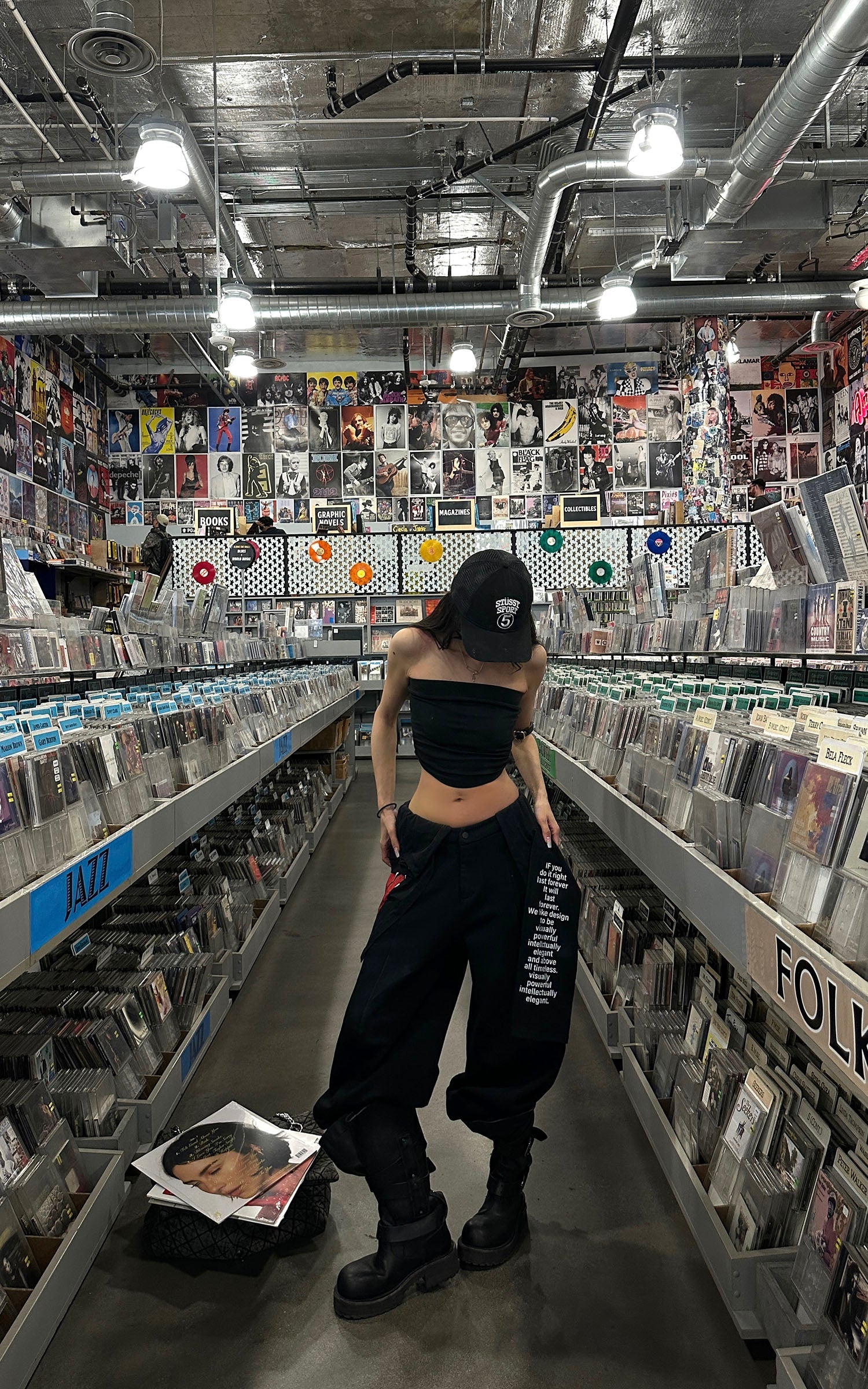 WARDEN EDGE Layered Graphic Panel Wide-Leg Pants