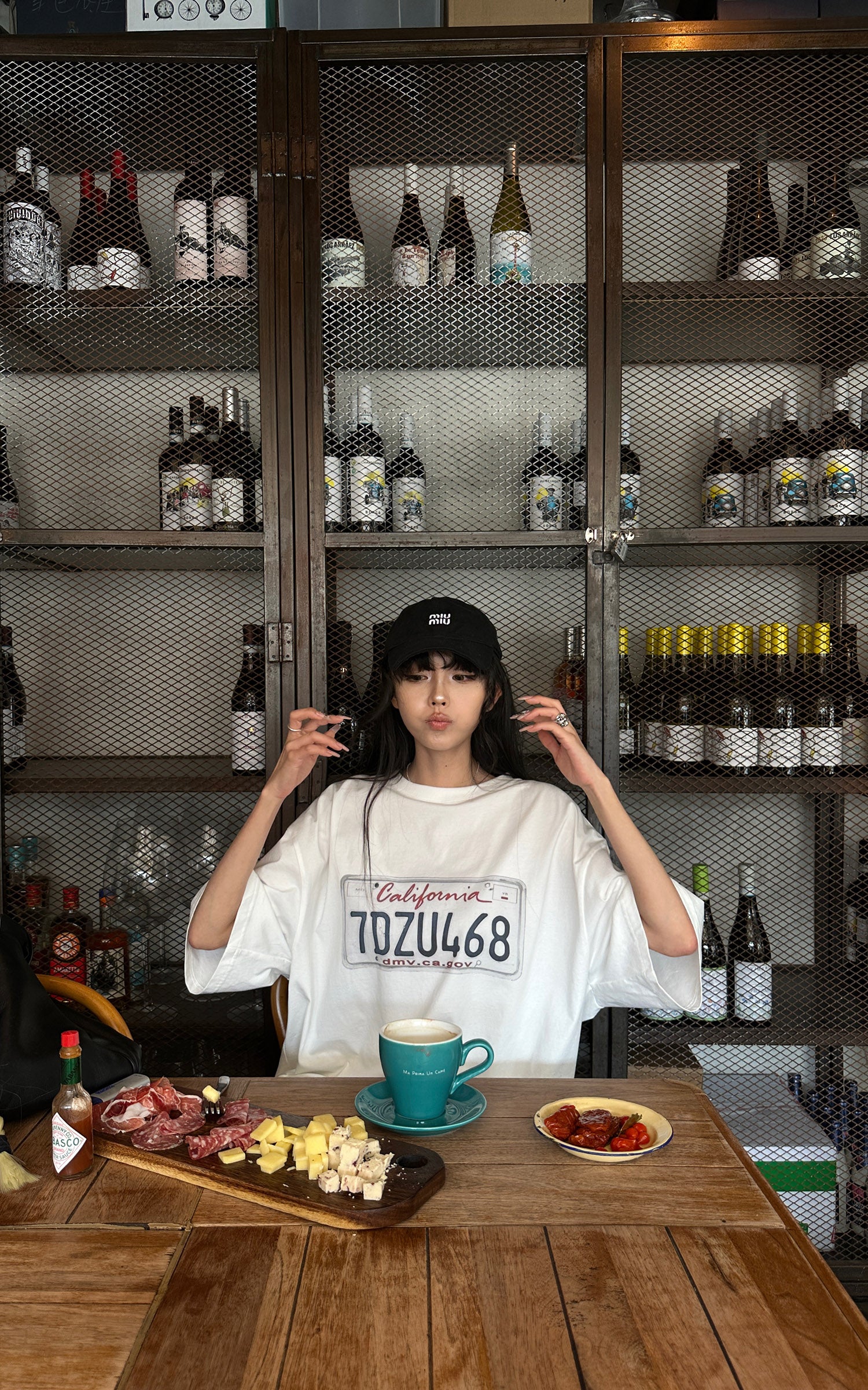 <tc>WARDEN EDGE</tc> T-shirt in cotone oversize con stampa grafica targa