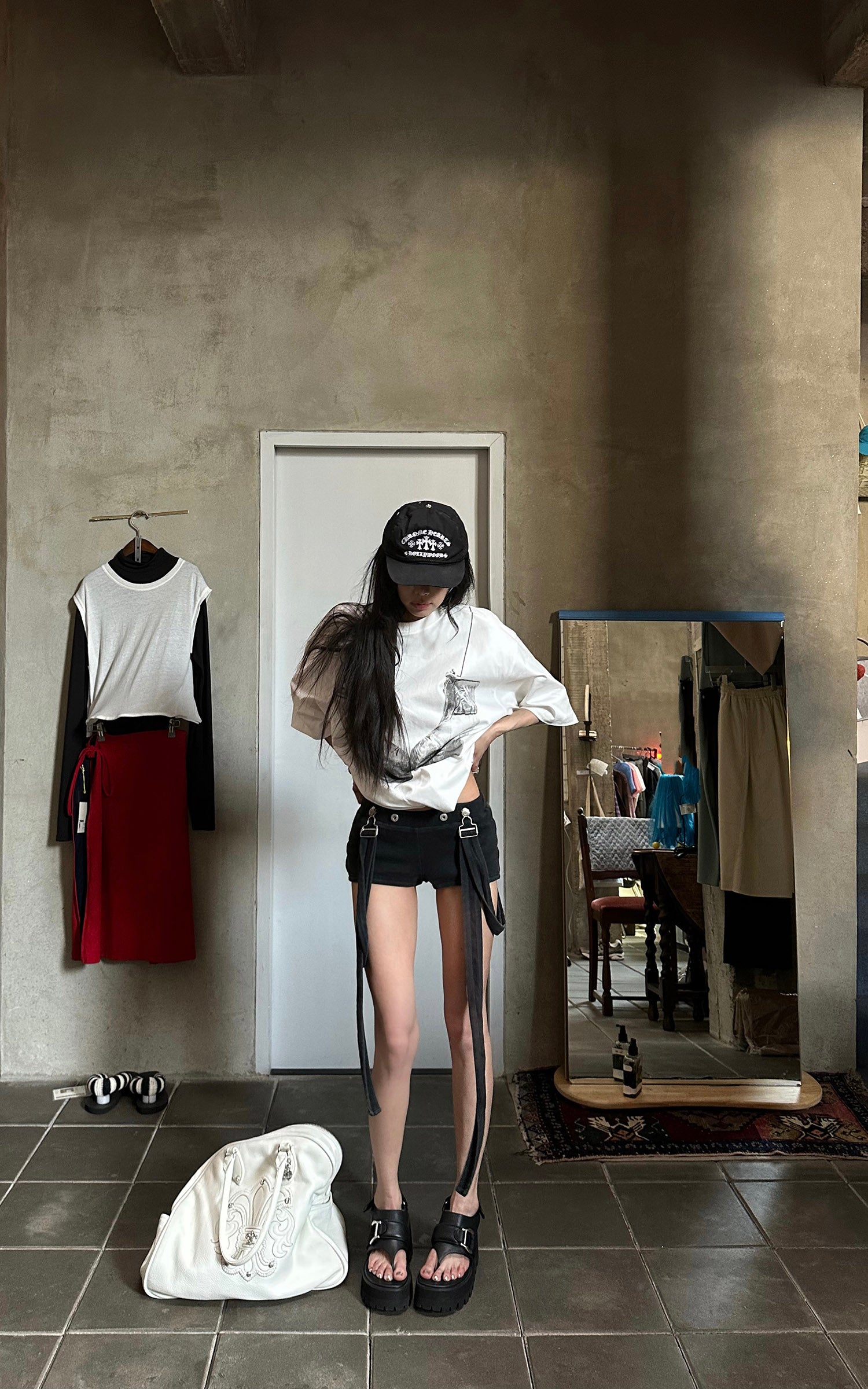 WARDEN EDGE Suspender Strap Micro Knit Shorts