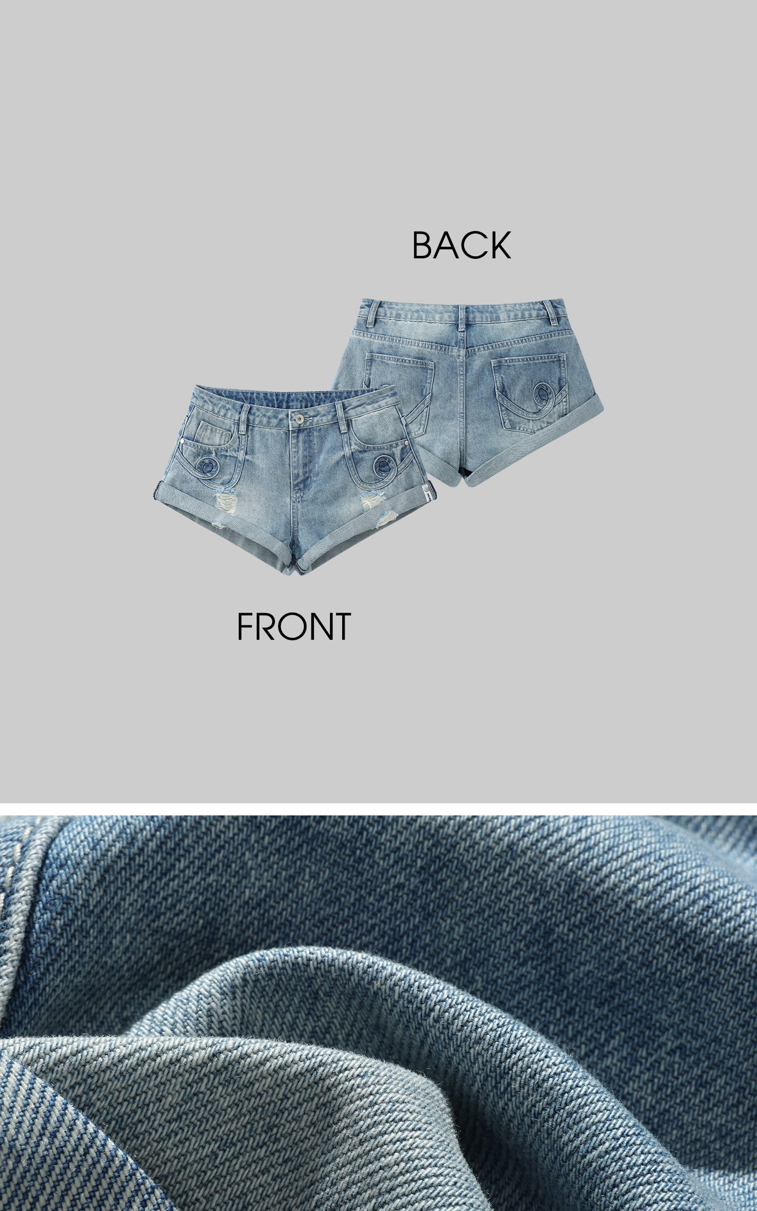 パンツ WARDEN EDGE Distressed Denim WARDEN EDGE Distressed Denim Shorts with Folded Hem & Ring Stitch