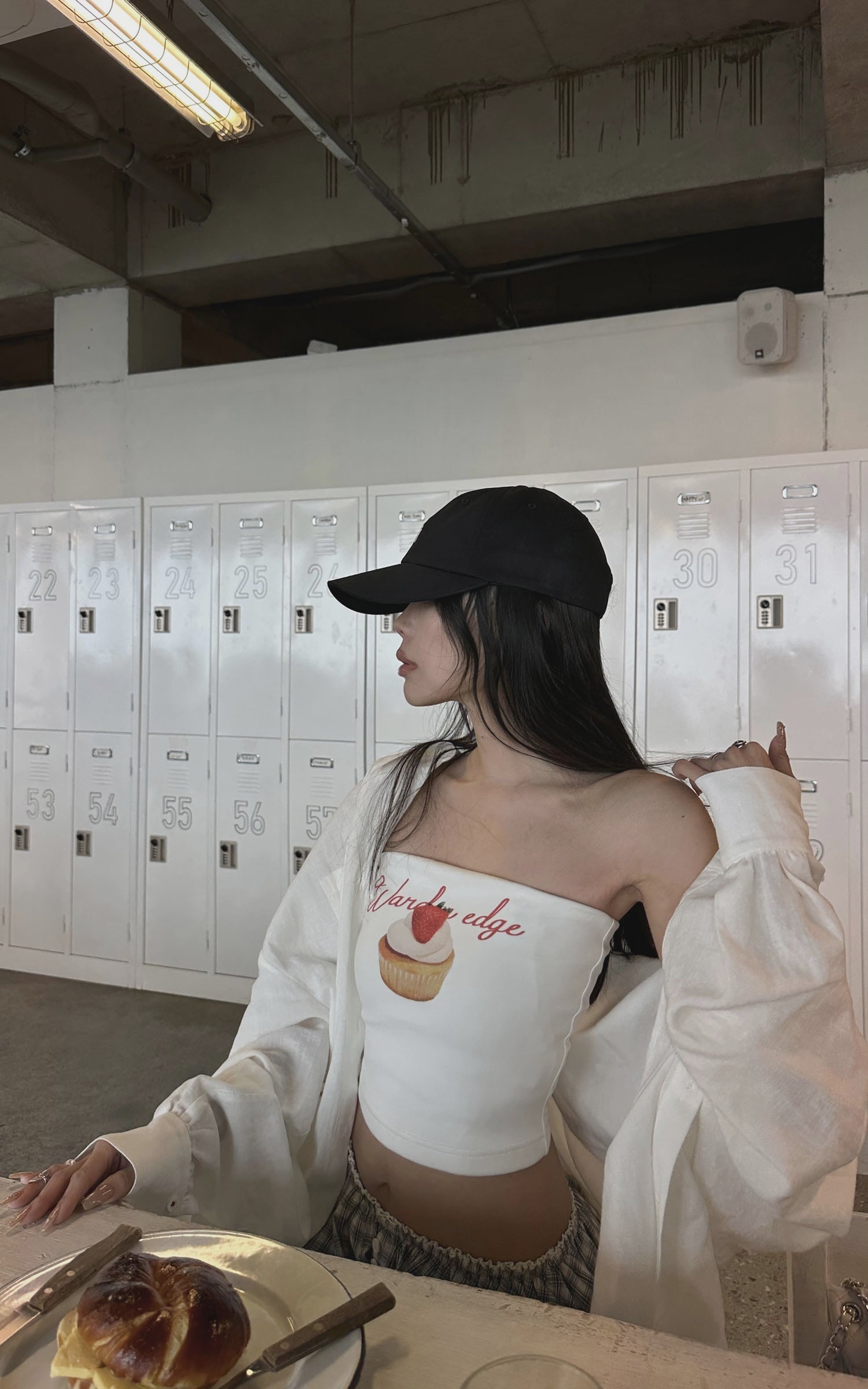 WARDEN EDGE Strawberry Cupcake Graphic Tube Top